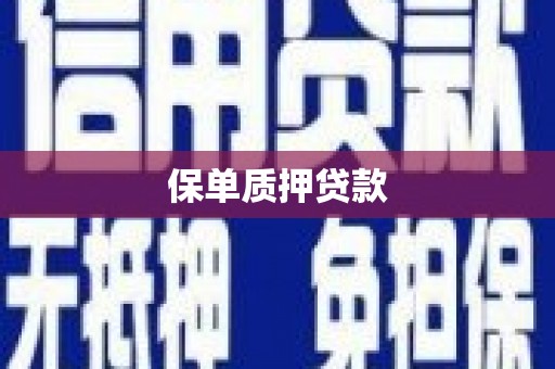 七台河保单质押贷款