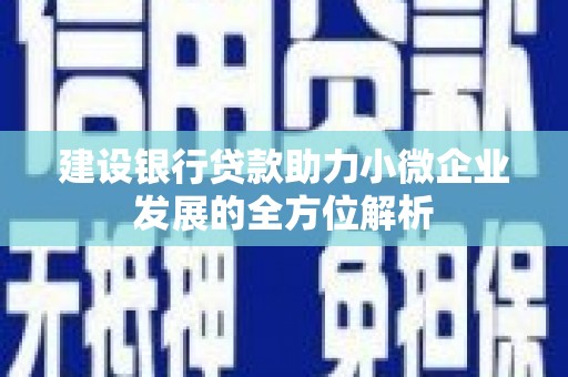 七台河建设银行贷款助力小微企业发展的全方位解析